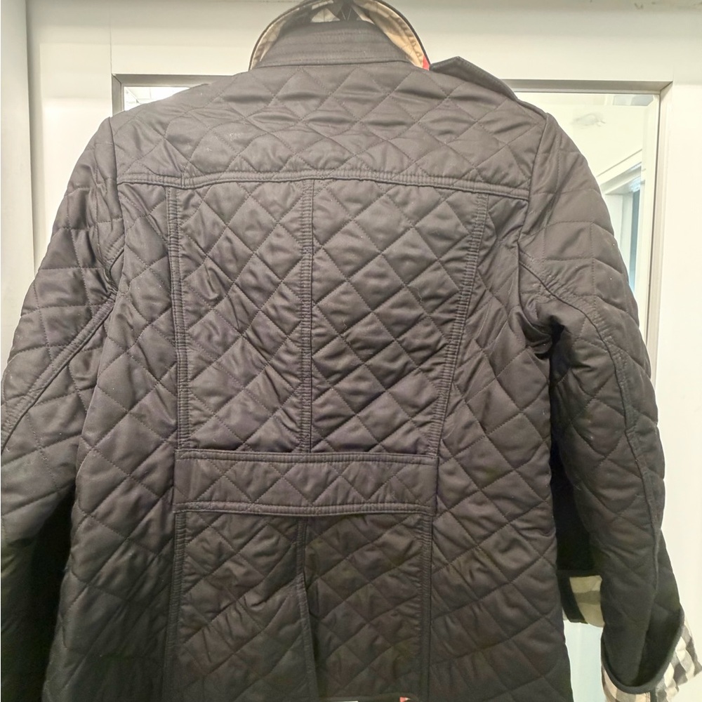 Authentic Burberry Black Quilted Nova check Jacket XS - Picture 6 of 9